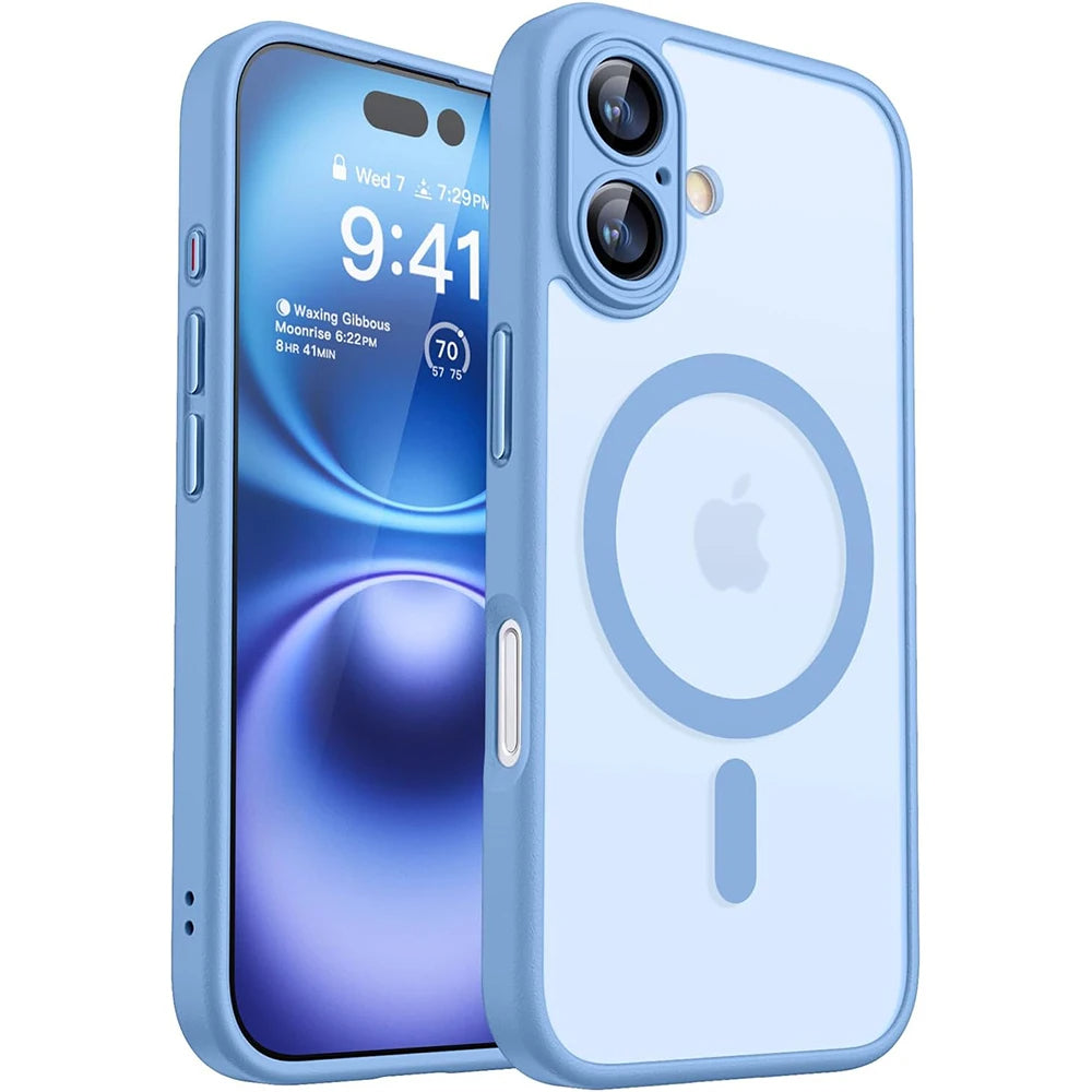Magnetic Luxury Matte Translucent Case For iPhone 16 15 14 13 Pro Max
