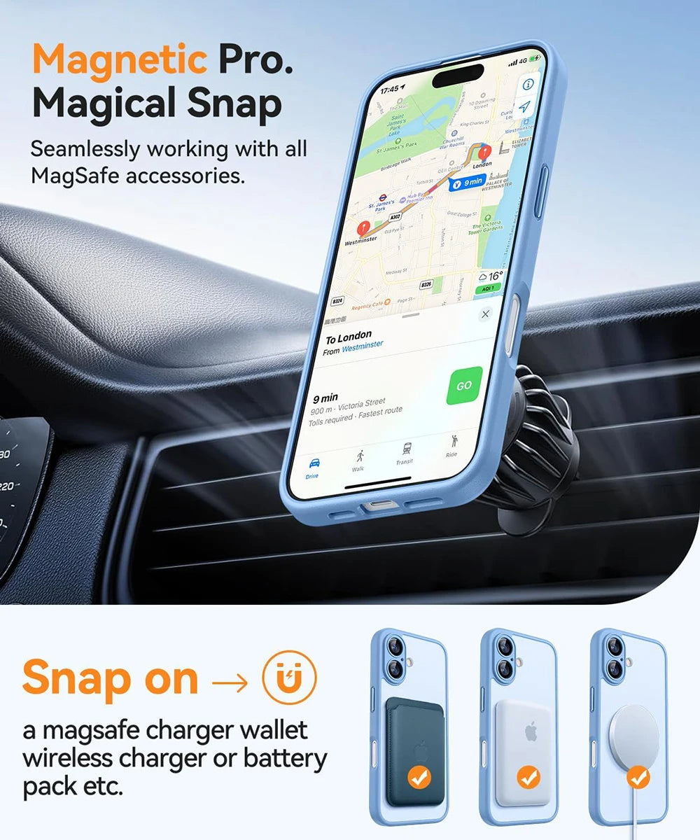Magnetic Luxury Matte Translucent Case For iPhone 16 15 14 13 Pro Max